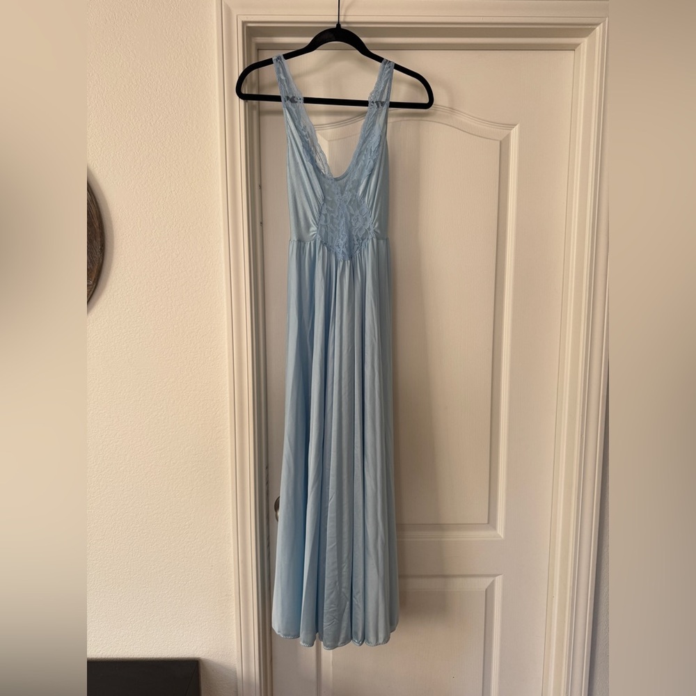 Vintage Olga Light Blue Nightgown